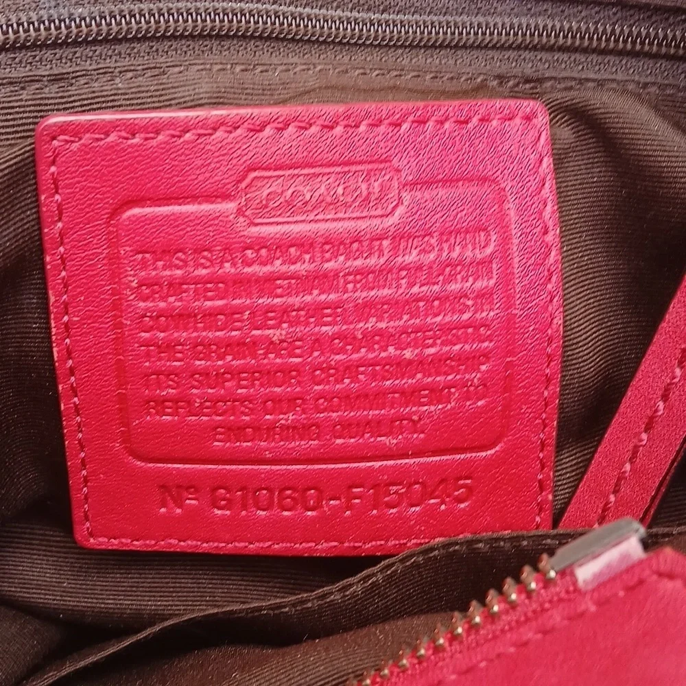 COACH Soho Pleated  Red Leather Large Shoulder Handbag